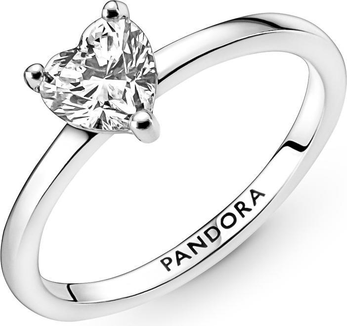 Actual product image Pandora Sparkling heart solitaire ring (48, 925 Silver)