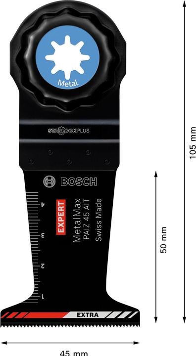 Bosch Professional Zubehör Expert MetalMax PAIZ 45 AIT blade for multifunction tools, 45 mm
