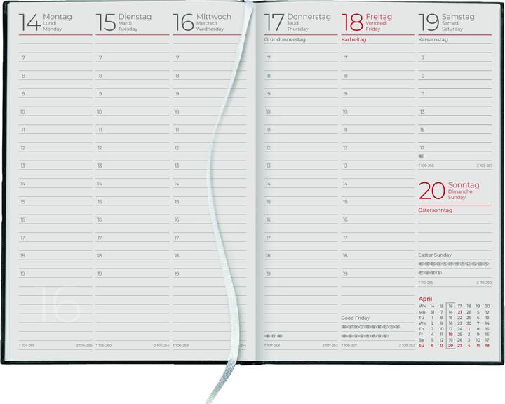 Image du produit Semainier 2025 anthracite, 14,6x21cm, agenda de poche avec 128 pages dans une couverture cartonnée (Allemand)