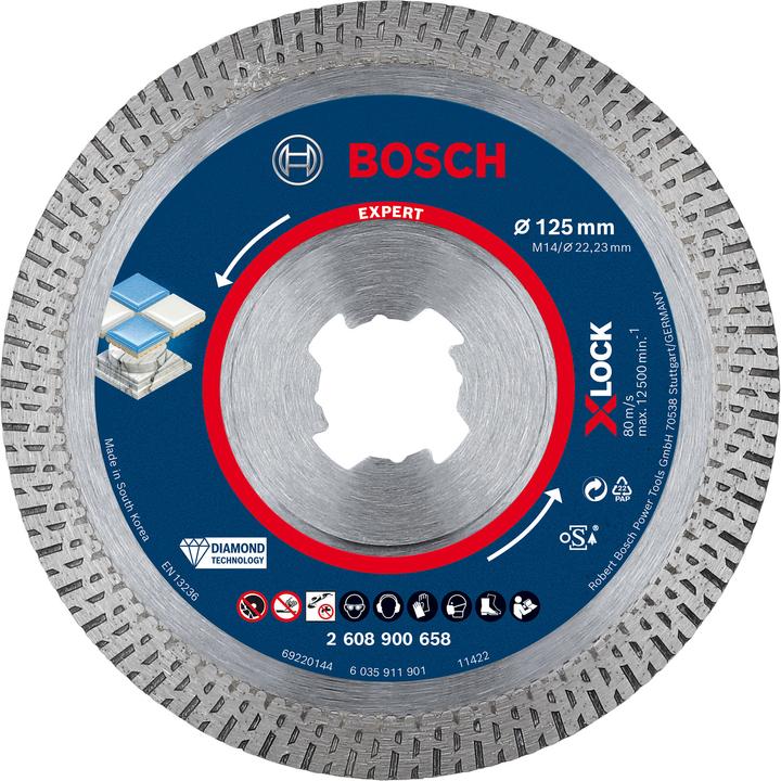 Bosch Professional Zubehör EXPERT HardCeramic X-LOCK Diamanttrennscheiben, 125 x 22.23 x 1.4 x 10 mm