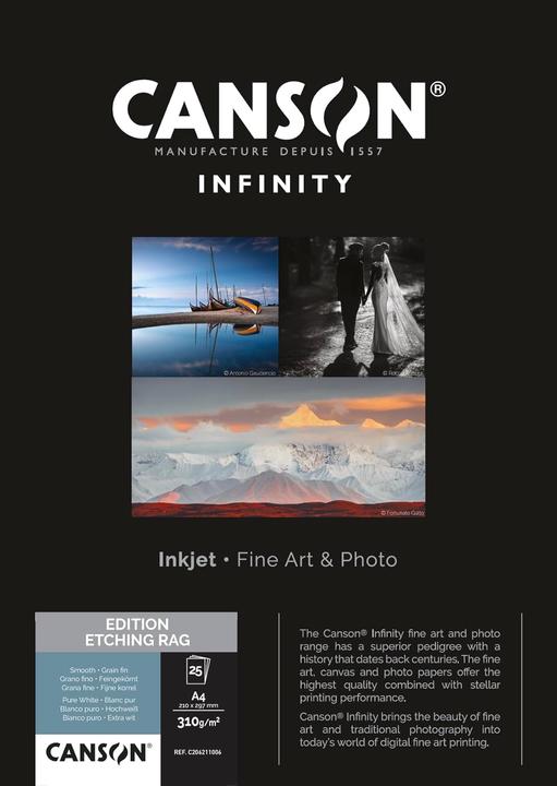 Canson Infinity Photo Edition Etching Rag A4 g/m² 25 fogli (310 g/m², A4, 25 x)