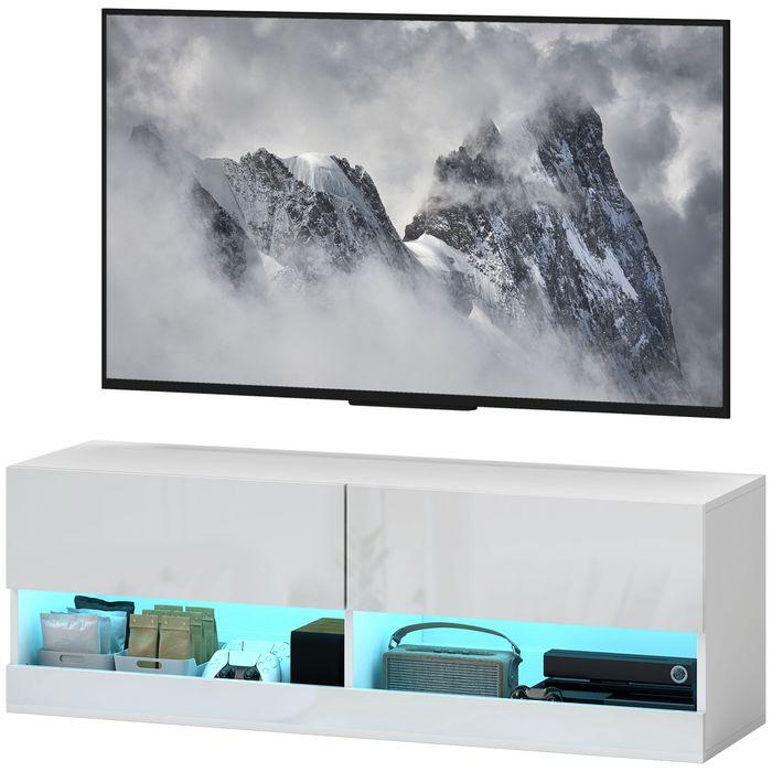 Produktbild Swisshandel24 TV-Hängeschrank mit LED-Beleuchtung, TV-Schrank 120 x 35 x 40,5 cm Hochglanzweiss