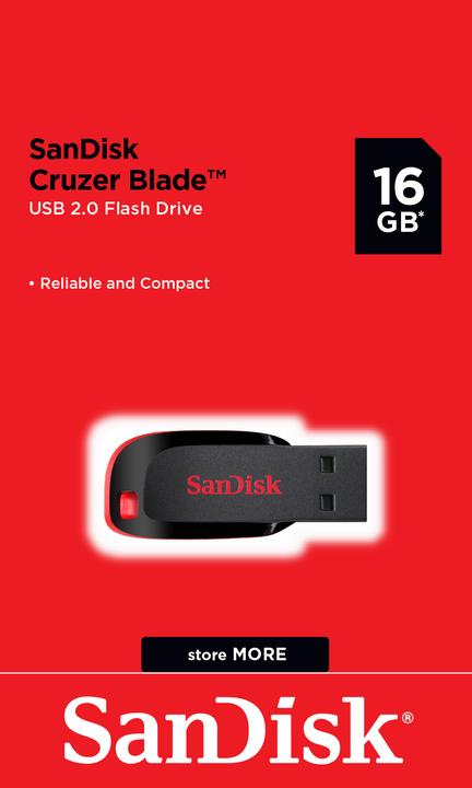 Produktbild SanDisk Cruzer Blade (16 GB, USB 2.0, USB-A)