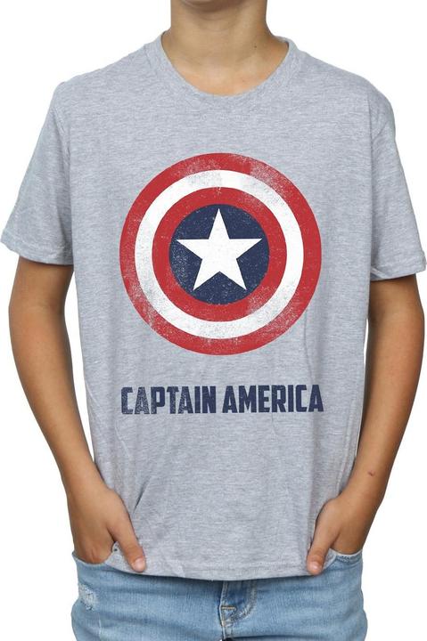 Actual product image Boys Captain America Shield Text T-Shirt (152, 158)
