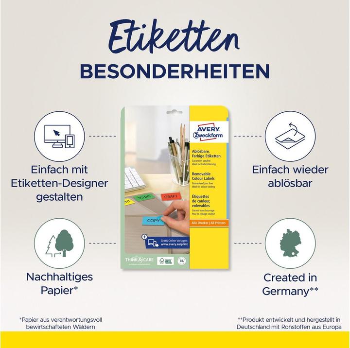 Produktbild Avery Organisationsetiketten grün