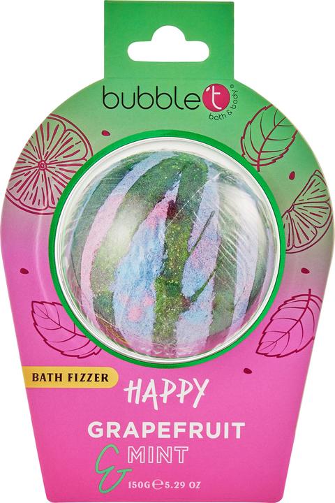 Bubble T Bath Fizzer Happy Grapefruit & Mint 150g (Bath pearls)