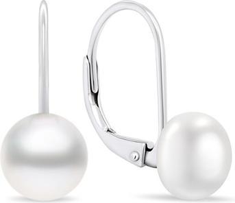 Image du produit Brilio Silver - Boucles d'oreilles en perle d'argent EA412W EA413W - Diamètre : 1 cm