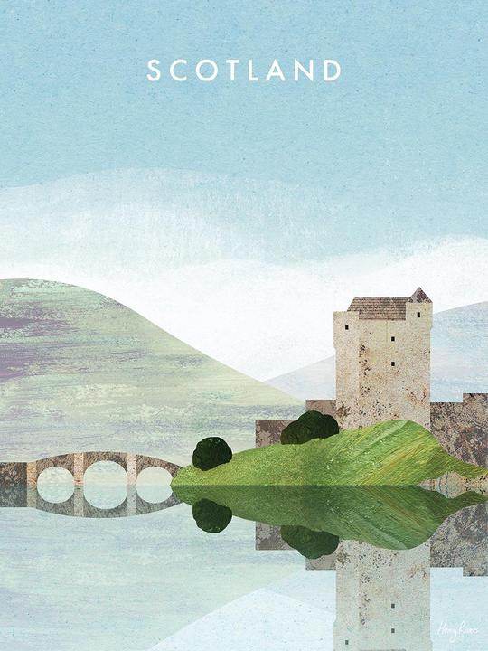 Immagine prodotto Henry Rivers Stampa su tela del castello di Eilean Donan in Scozia (40 x 30 cm)
