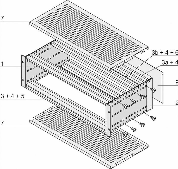 Immagine prodotto Schroff Kit, schermato, "pesante", per montaggio su backplane - BGTR PRO H 3HE 84TE