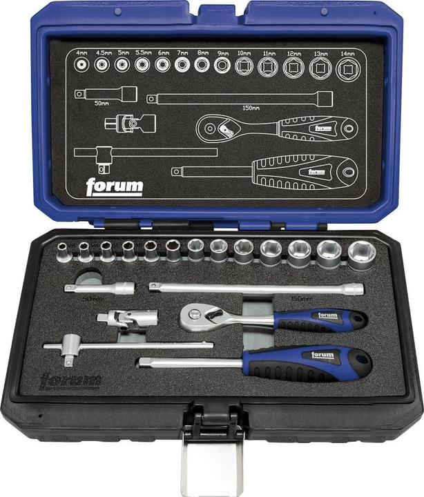 Forum Professional Solutions Chiave a bussola Grt. 1/4" 19 pezzi.
