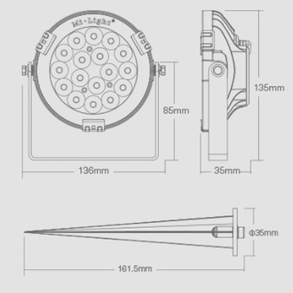 Image du produit Milight Spot de jardin à LED RGBW sans fil 9W (700 lm, IP65)