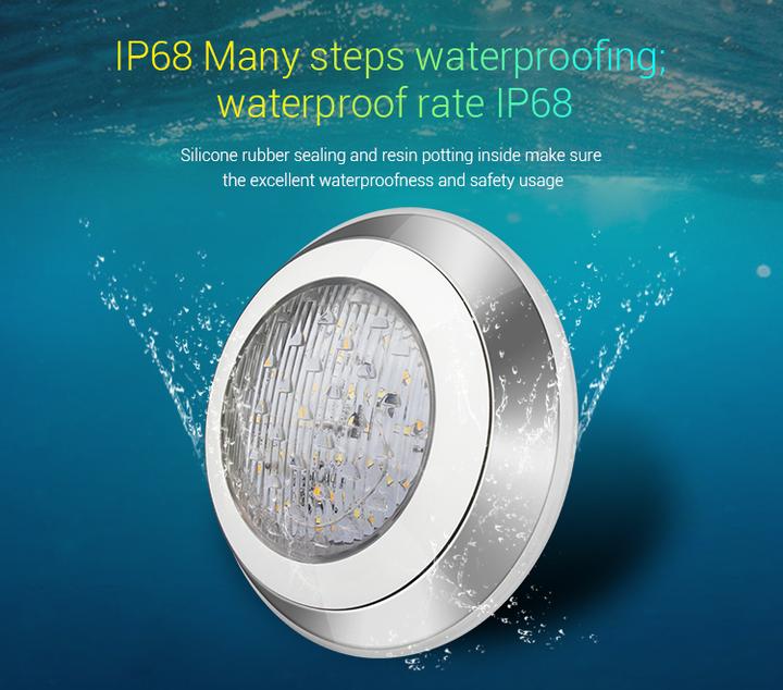 Produktbild Milight 15W Funk LED Poolleuchte RGB+KW/WW 24V (1100 lm, IP68)