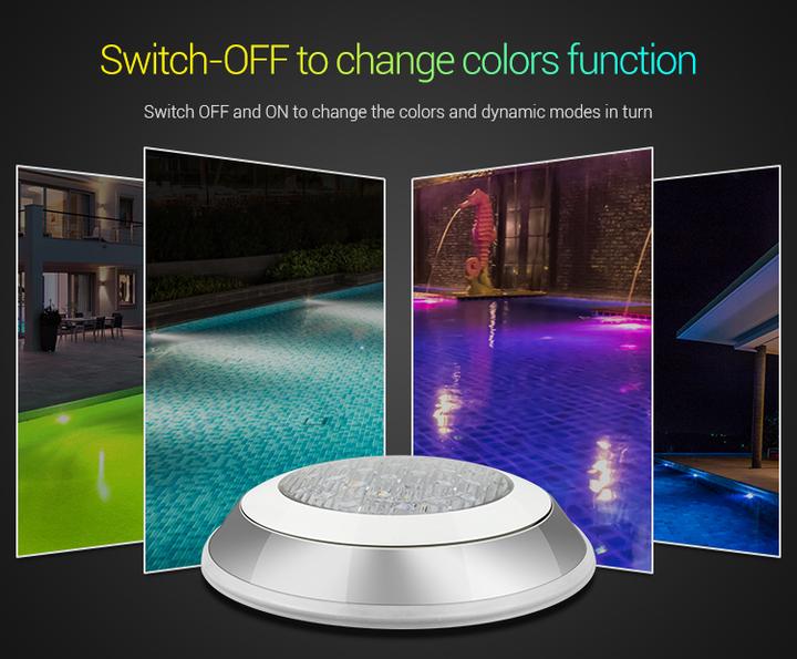 Produktbild Milight 15W Funk LED Poolleuchte RGB+KW/WW 24V (1100 lm, IP68)