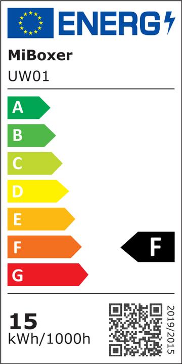 Energie-Label Milight 15W Funk LED Poolleuchte RGB+KW/WW 24V (1100 lm, IP68)