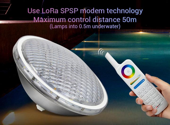 Image du produit Milight Lampe de piscine à LED 27W sans fil RGB+KW/WW 24V PAR-56 (2600 lm, IP68)