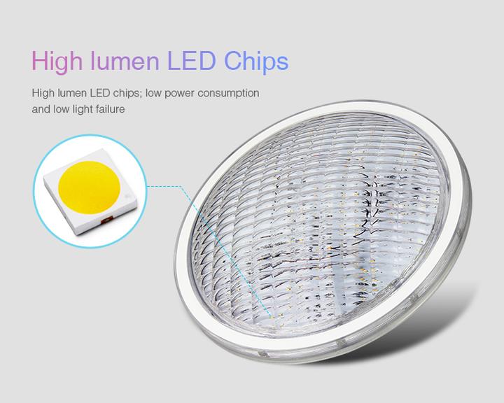 Image du produit Milight Lampe de piscine à LED 27W sans fil RGB+KW/WW 24V PAR-56 (2600 lm, IP68)