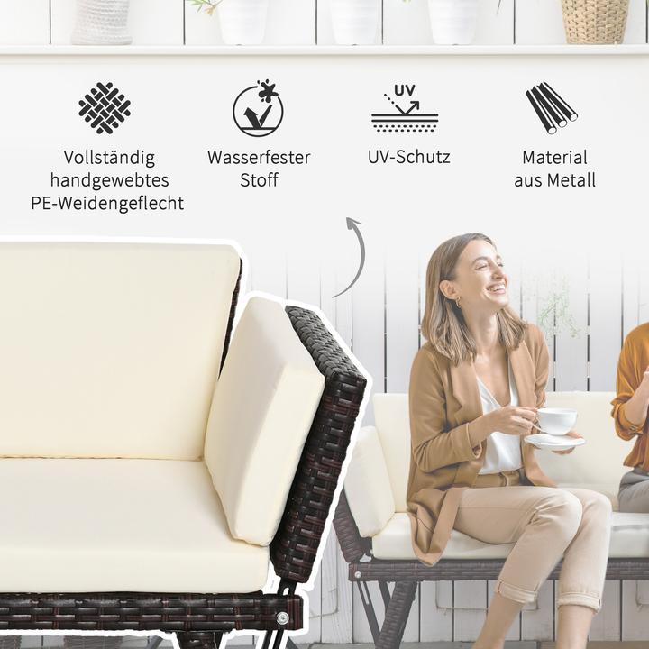 Produktbild Outsunny Gartensofa mit klappbaren Armlehnen