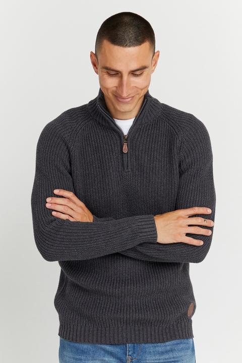 Actual product image Solid Xenox Men's Jumper Chunky Knit Pullover Troyer Made Of 100% Cotton (L)