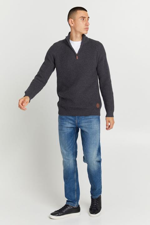 Actual product image Solid Xenox Men's Jumper Chunky Knit Pullover Troyer Made Of 100% Cotton (L)
