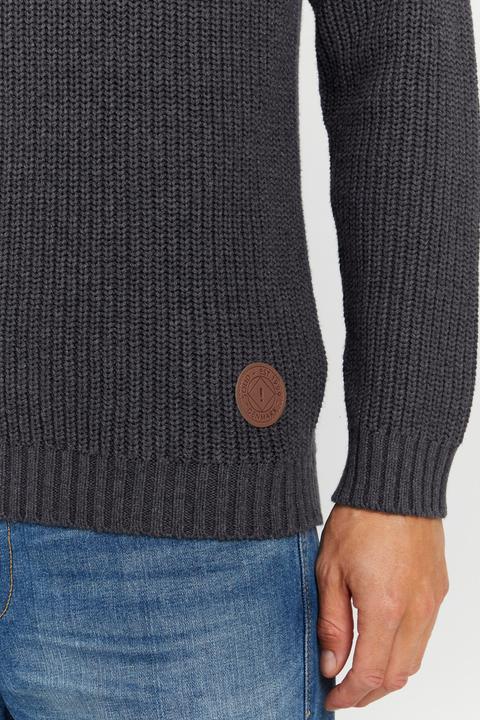 Actual product image Solid Xenox Men's Jumper Chunky Knit Pullover Troyer Made Of 100% Cotton (L)