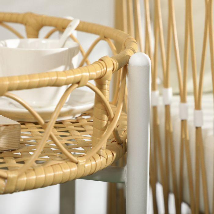 Produktbild Swisshandel24 3er Set Rattan Gartenmöbel-Set, Gartengarnitur mit 2 Gartenstühle, Gelb+Creme