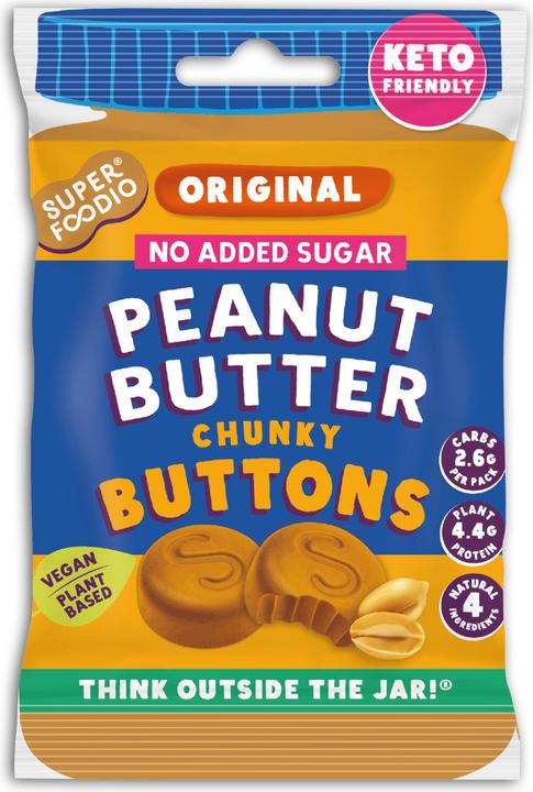 Produktbild Superfoodio Erdnussbutter-Buttons ohne Zuckerzusatz (15.10 Stk., 20 g)