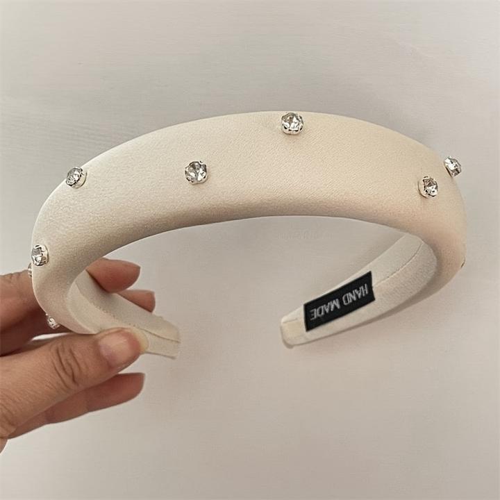 Produktbild Activity Board Elegant Rhinestone-Embellished Polyester Headband - Cute Solid Color Hairband for Dress Up, Single