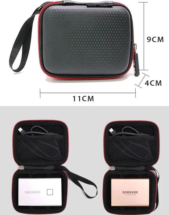Produktbild Only-Bags.Store Festplatten Trage Tasche für Samsung T7 Touch-SSD. Stossfest Hart Hülle Organizer