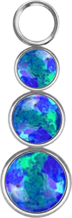 Produktbild Star Piercing Anhänger silber drei Opale blau (ohne Messing, Chirurgenstahl 316L)