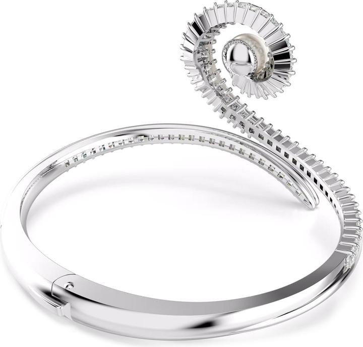 Produktbild Swarovski x Ariana Grande Armreif Kristallperle Baguette Schliff Weiss Rhodiniert (5.50 cm, Swarovski Metall)