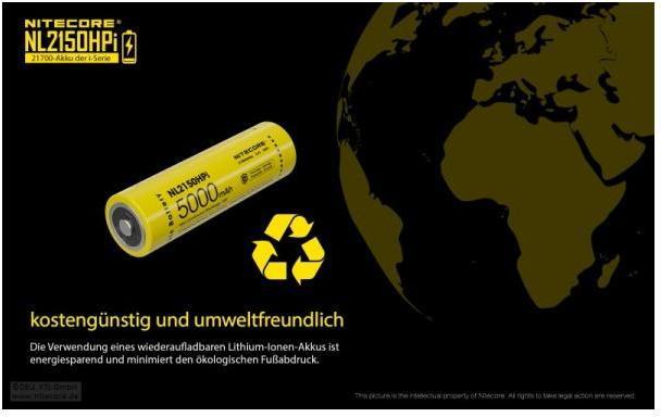 Actual product image Nitecore NL2150HPi