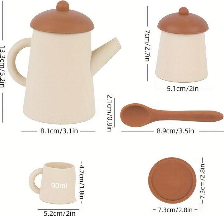 Actual product image Activity Board BPA free silicone kitchen toy set, non-toxic teacup, baby kids kitchen toys