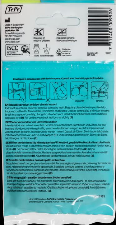 Actual product image TePe Interdental brushes Extra Soft Mixpack ISO 1-6 (8 x, 1.10 mm)