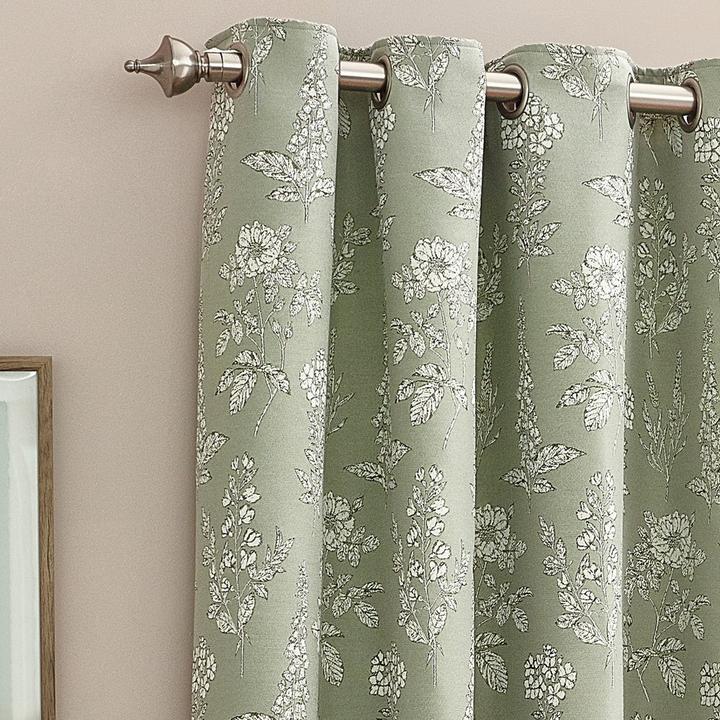Produktbild Wylder Ösenvorhänge Nature Sophia Jacquard Floral (229 x 137 cm)
