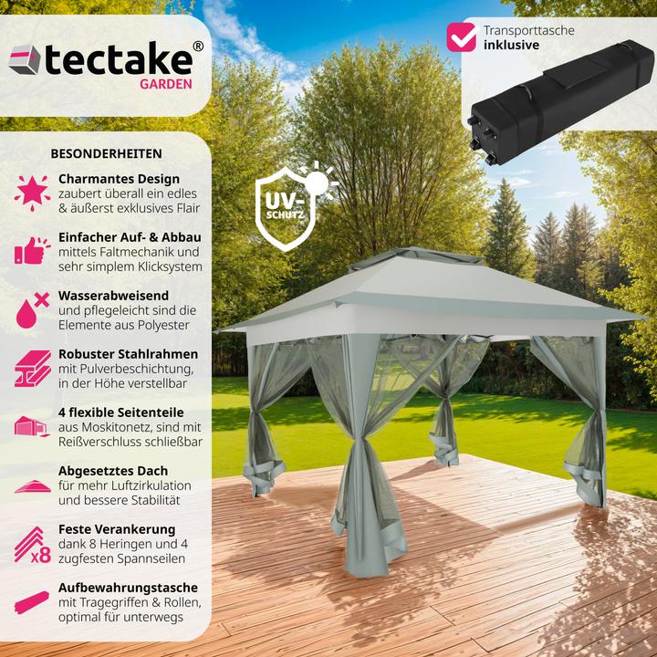 Image du produit tectake Tonnelle pliante Carabobo 364x364x294cm (364 cm, 364 cm)