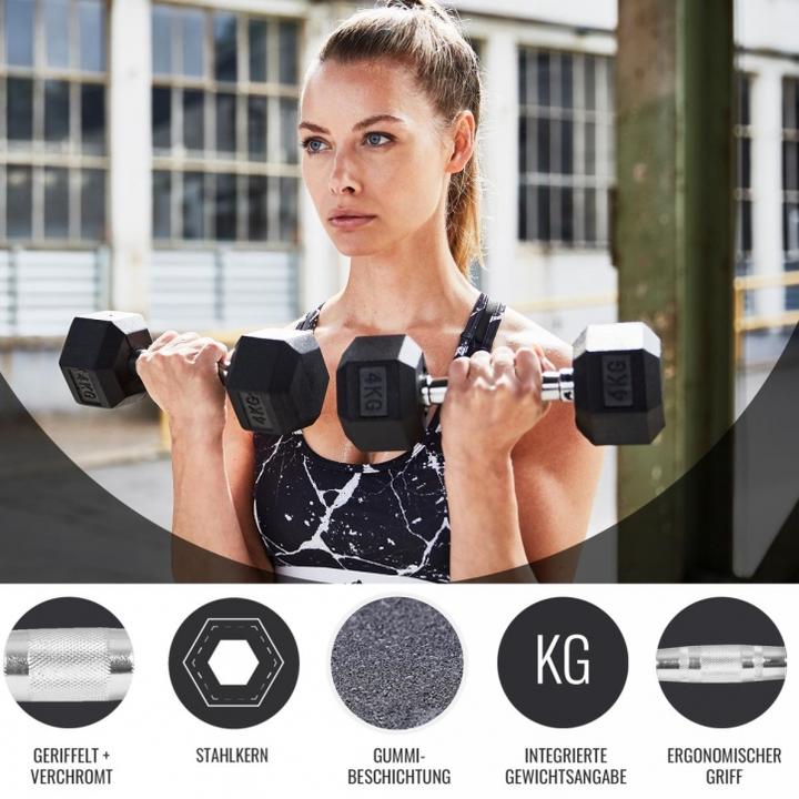 Immagine prodotto Gorilla Sports Manubrio esagonale in gomma da studio (1 x 30 kg)