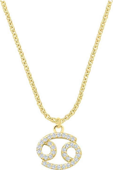 Immagine prodotto Candy Collana segno zodiacale cancro, argento 925, placcato oro (Argento 925, Placcato oro 18k, 42 - 45 cm)