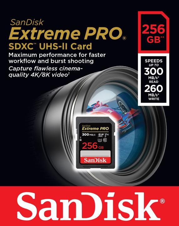 Actual product image SanDisk Extreme Pro (256 GB, SDXC, U3, UHS-II)
