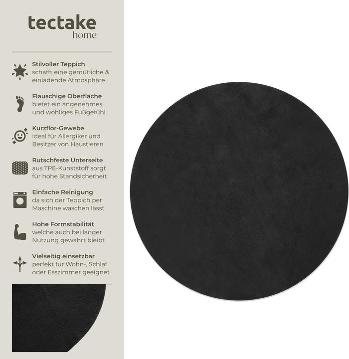 Produktbild tectake Kurzflorteppich Soft Zone (120 x 120 cm)