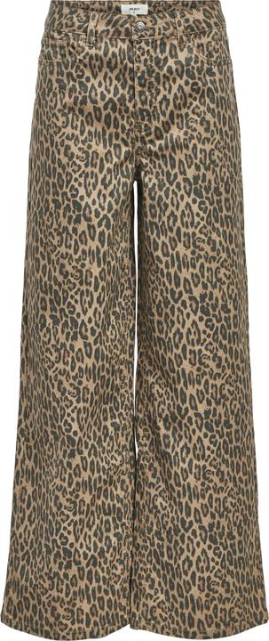 Object Leoprint Jeans mit weitem Bein