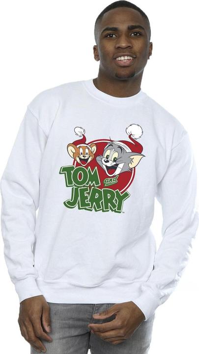 Actual product image Tom & Jerry Mens Christmas Hat Logo Sweatshirt (5XL)