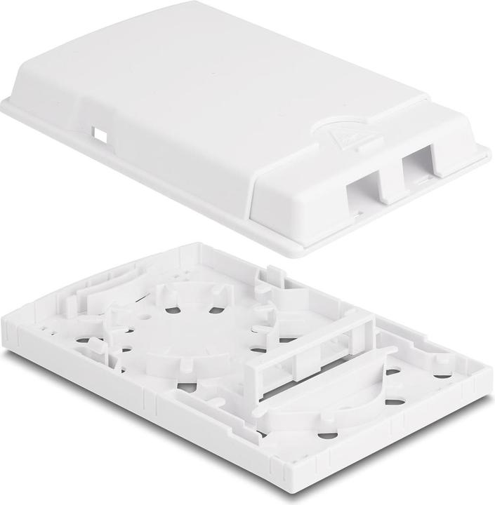 Image du produit Delock Boîtier de raccordement fibre optique pour montage mural pour 2 x SC Simplex ou LC Duplex blanc (0.13 m)