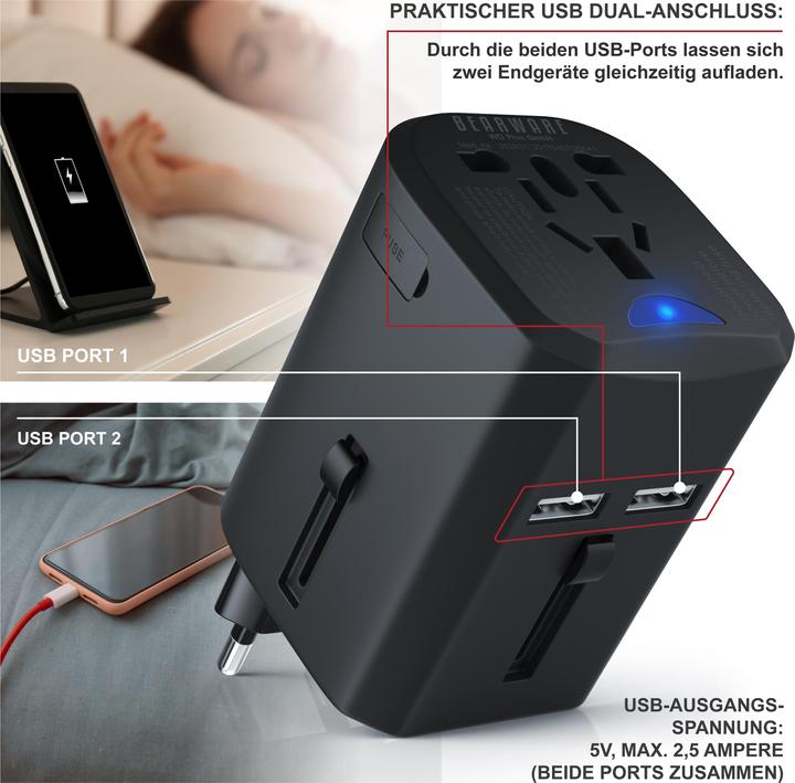 Actual product image Bearware Universal travel plug