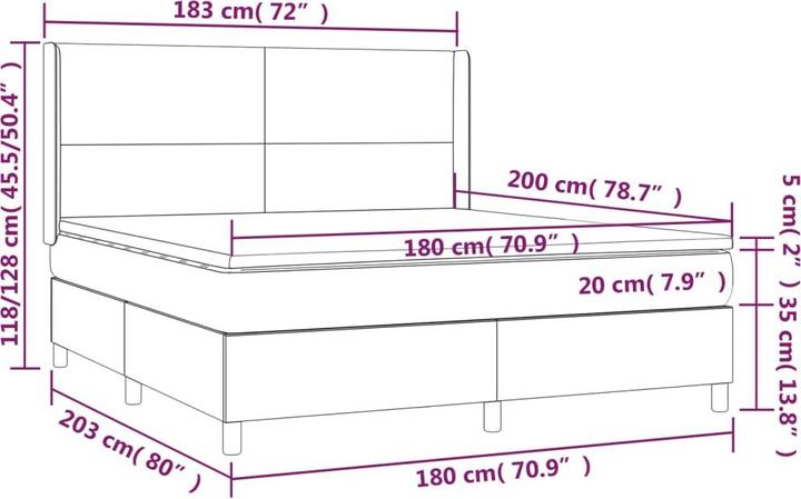 Produktbild VidaXL Zakai (180 x 200 cm)