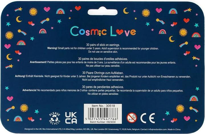 Actual product image Rex London Stick On Earrings (Plastic, Adhesive)