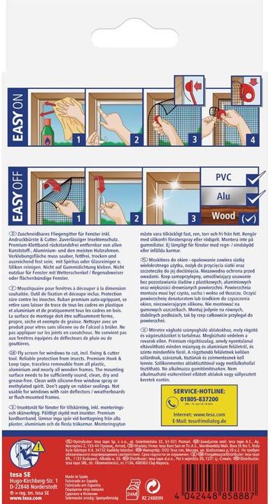 Produktbild tesa Insektenschutz COMFORT für Fenster, mit Klettband, selbstklebend, ohne Bohren (170 x 180 cm)