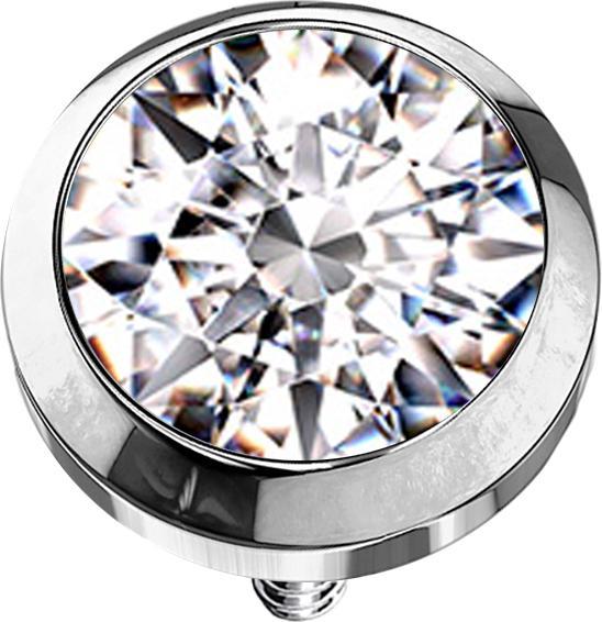 Image du produit Star Piercing Dermal Anchor argenté avec cristal argenté (Titane G23, sans laiton)