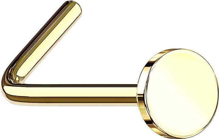 Immagine prodotto Star Piercing Nasenstecker gewinkelt vergoldet mit Scheibe (senza ottone, Acciaio chirurgico 316L)