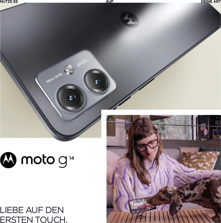 Actual product image Motorola Moto G14 (128 GB, Steel grey, 6.50", Dual SIM, 50 Mpx, 4G)