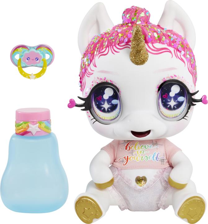 Actual product image MGA Glitter Babyz Unicorn Doll-White Rainbow
